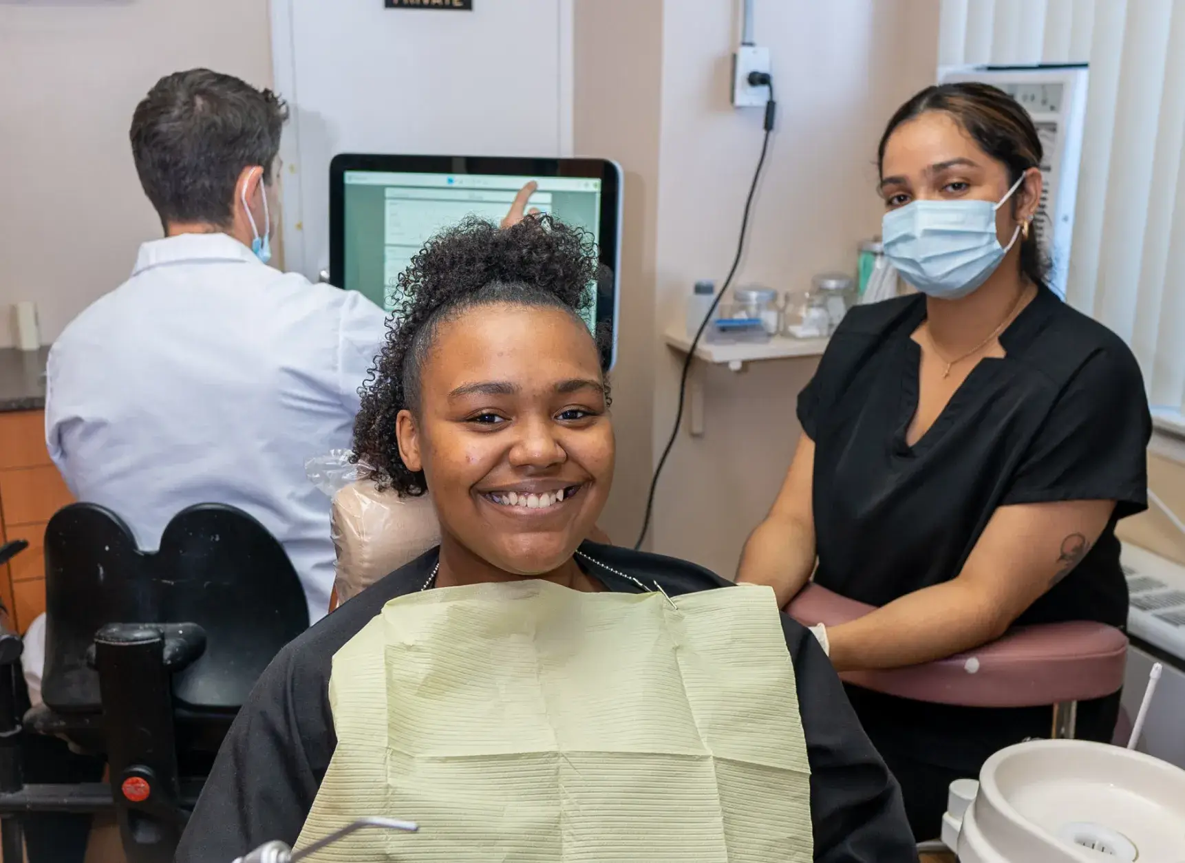 A woman at the dentist 